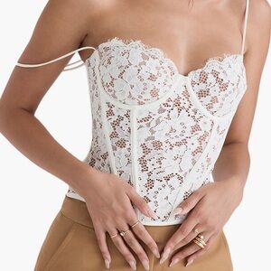 House of CB Lace and Nude Corset Top